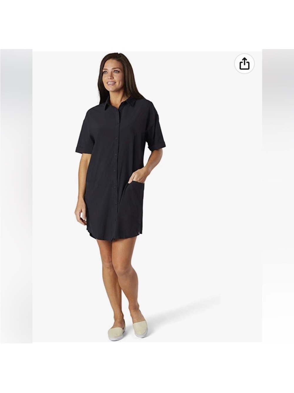 Smartwool Black Wool Pocket Sport Shirt Dress sz small
